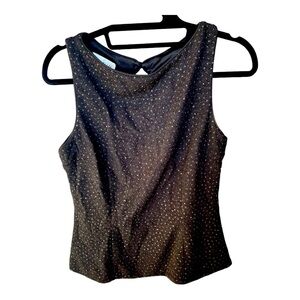 David Warren New York Size 10 Black Sparkly Dressy Sleeveless Blouse